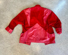 Load image into Gallery viewer, “I give 84” Red Leather &amp; Suede Jacket

