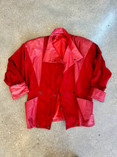 Load image into Gallery viewer, “I give 84” Red Leather &amp; Suede Jacket
