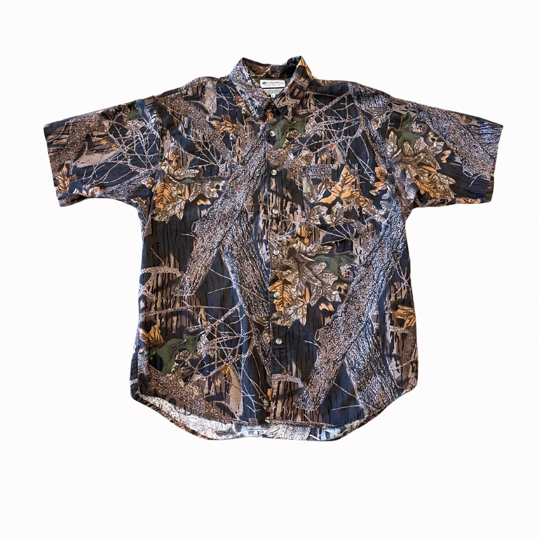 Leafy Button Down Short Sleeve Shirt