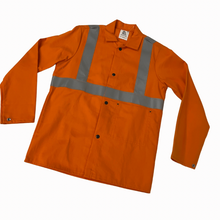 Load image into Gallery viewer, Orange Reflective Utility Button Down
