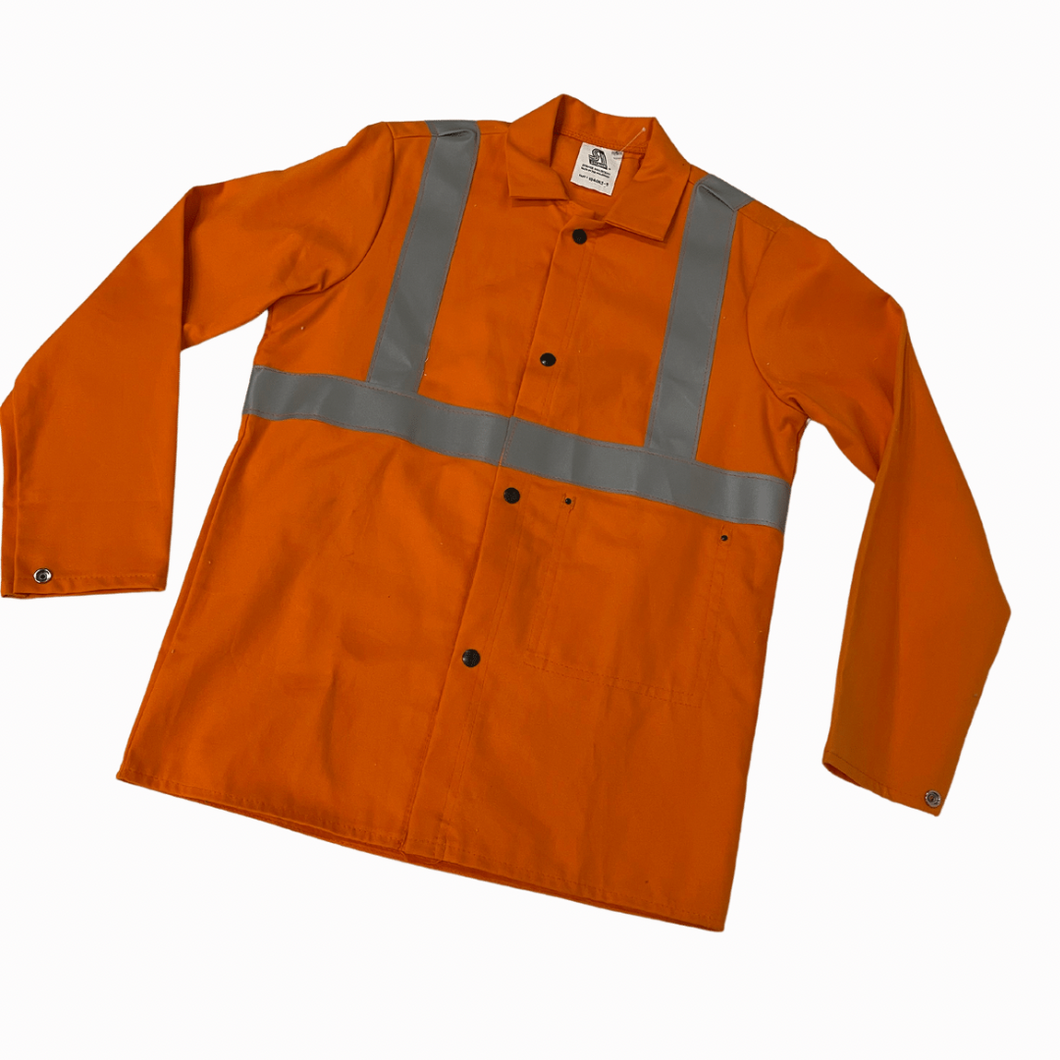 Orange Reflective Utility Button Down